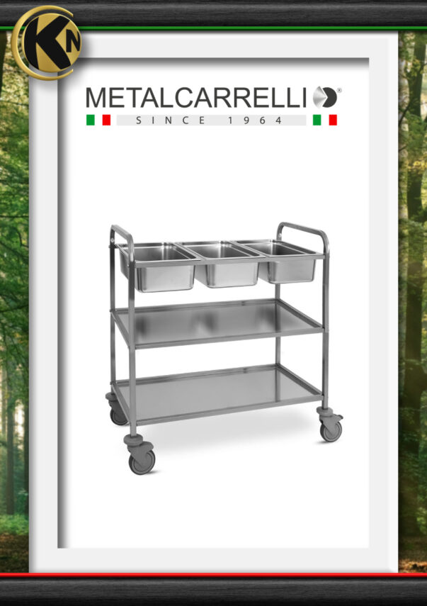 011MTC METALCARRELLI STAINLESS STEEL SERVICE TROLLEY -1